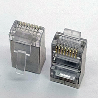 RJ45 Cat5e Plaqué Or 8P8C Modulaire FTP Câble Réseau Prise PC Boîtier Matériel Connexion Ethernet pour Application de Puissance
