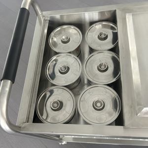 Victory รถเข็นอาหารกลางวันสแตนเลสพร้อมล้อ INOX สำหรับโรงแรมร้านอาหารซูเปอร์มาร์เก็ตอุปกรณ์ครัวรับประทานอาหาร - Product Image 4