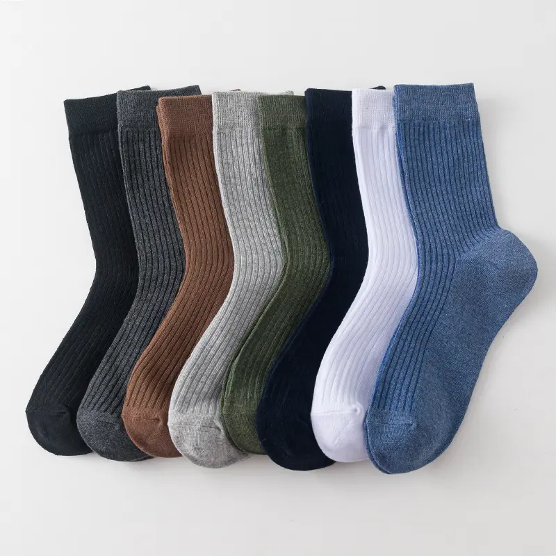 Biểu Tượng Tùy Chỉnh Mens Thời Trang Cotton Vớ Đen Làm Việc Ống SOX Người Đàn Ông Đan Ăn Mặc Giản Dị Vớ