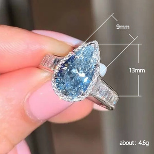 Anello Elegante a Forma di Goccia Blu per Donne - Product Image 4