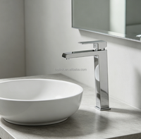 Robinet cascade à prix d'usine, en acier inoxydable 304, moderne, pour lavabo, eau chaude et froide, à poser sur comptoir, simple