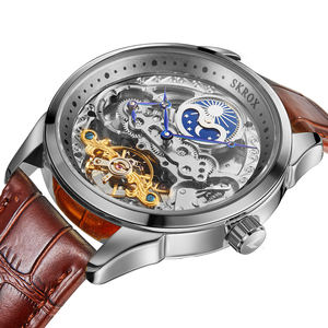 Forsining fábrica SKROX Reloj Mens Fase lunar Relojes mecánicos automáticos Reloj de pulsera esqueleto - Product Image 2