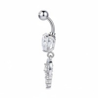 Bijoux de piercing en acier chirurgical HGC 316L, zircon CZ, papillon, nombril, 14G