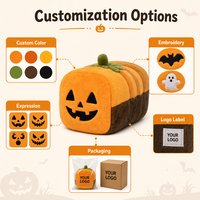 Boneka Plushie Roti Panggang Labu Oranye Halloween, Mainan Boneka Makanan Lembut Custom, Gantungan Tas, Dekorasi Liburan, MOQ Rendah, Solusi OEM ODM