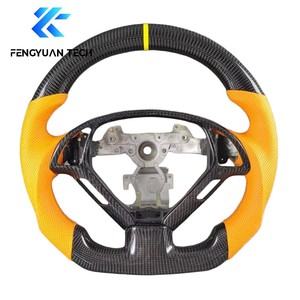 Volant de voiture en cuir noir personnalisable en direct d'usine, avec fibre de carbone forgée bleue, pour Infiniti FX35 G25 G37 Q50 Q60 Q70 <span class=keywords><strong>350Z</strong></span> - Product Image 4