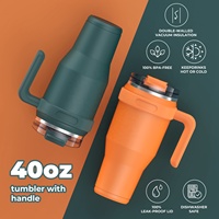 Mug isotherme en acier inoxydable orange, anti-fuite, 40 oz, à double paroi, avec logo personnalisé, OEM ODM, nouvelle arrivée, fabrication de gobelets de haute qualité