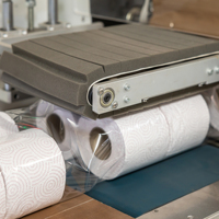 Machine de découpe et d'emballage automatique de papier toilette mini en rouleaux à haute capacité (9 rouleaux) avec moteur pour le marché européen