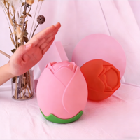 Veilleuse LED en silicone rechargeable en forme de rose avec contrôle tactile et changement de couleur pour la chambre d'enfant et la décoration de la chambre de bébé