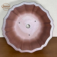 Pot à bonsaï en argile violette de grande taille, poterie grossière, design irrégulier rétro, fait à la main, écologique, durable, capacité de 2 L, pour la maison