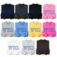 Sudadera Personalizada con Letras Griegas en Chenilla, con Borde Azul Rey y Blanco, para Ropa Deportiva de Fraternidad y Hermandad