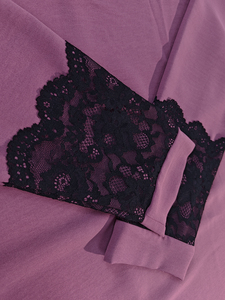 Moda musulmana árabe señora traje de dos piezas islámico elegante chica manga larga encaje Tops pantalones conjunto sólido Abaya mujeres <span class=keywords><strong>trajes</strong></span> musulmanes - Product Image 4