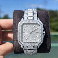 Montres Hip Hop Iced Out VVS1 Moissanite Diamond pour hommes, montres de luxe de créateurs, acier inoxydable, automatiques, mécaniques