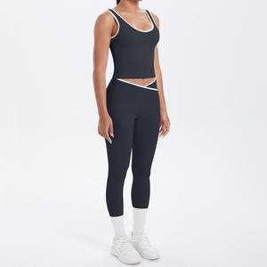 Ensemble de sport cinq pièces pour femme, grande taille, réversible, uni, avec logo frontal, coupe ajustée, respirant, pour la course, le fitness, l'athlétisme et le quotidien - Product Image 6