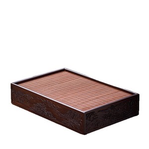 Bamboo Roll Up Water Storage <b>Tea</b> Tray Square Embossed Kung Fu <b>Tea</b> <b>Set</b> Storage Box Household <b>Tea</b> Sea Afternoon <b>Tea</b> Use - Product Image 5