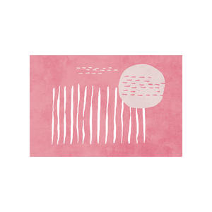 Tapis rectangulaire abstrait rose moderne pour salon, chambre à coucher, décoration de la maison, tapis de sol en fibre de polyester avec motif géométrique - Product Image 3