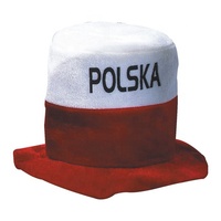 Chapeau de supporter de ventilateur 2024 Chapeau de fan de football avec football sur le dessus pour la Pologne