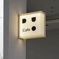 Panneau mural personnalisé à suspendre, panneau circulaire monté, enseigne lumineuse à LED double face pour bar, restaurant, enseignes de magasin