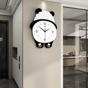 Đồng hồ treo tường gấu trúc khổng lồ sáng tạo với ánh sáng đong đưa trang trí nhà đơn giản phòng khách đồng hồ treo tường im lặng - Product Image 3