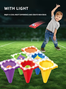 Juego de 3 en 1 para Deportes al Aire Libre, Juguete de Plástico con Anillos, 6 Conos de Colores, Juego de Lanzamiento de Rompecabezas para Niños con Luz - Product Image 6