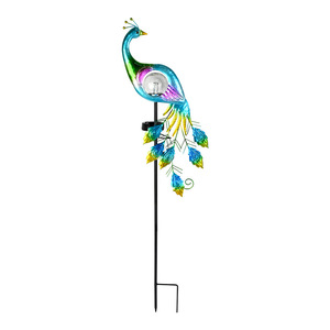 Solar Peacock Garden <b>Light</b> Iron Body <b>Led</b> Water Resistant Outdoor Decorative Lamp - Product Image 3