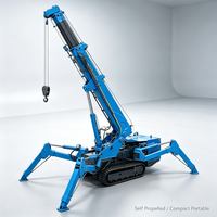 Grue araignée compacte innovante avec système de sécurité pour l'élagage des arbres et le montage de murs en verre commerciaux