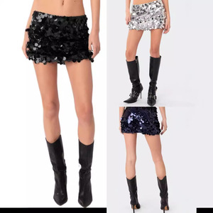 Streetwear <strong>Sequin</strong> Anti-Wrinkle Irregular Size Fashion Short Mini <strong>Skirt</strong> Women's - Product Image 1