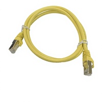 Kabel Ethernet Cat7 SFTP Terlindung Aluminium Foil+Jalinan Kawat Tembaga Telanjang 26AWG Konektor RJ45 Berlapis Emas Jaket PVC LSZH 1m Gigabit