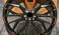 Jantes en alliage forgées multi-rayons concaves profondes noir brillant avec accents rouges 20x10 20x11 21x11 pour Charger Camaro EcoBoost
