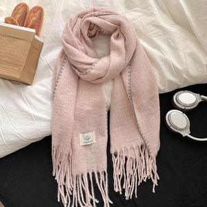 Autumn Winter Women's High-end Polyester Long Neck Warmer Korean Style Atmosphere Plush <strong>Shawl</strong> Outerwear Decoration Gift - Product Image 1