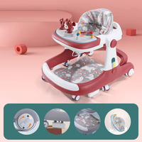 Marche-bébé pour bébés, marche-bébé d'apprentissage pour passer du positionnement assis au debout, marche-bébé multifonctionnel pour enfants avec roues et siège