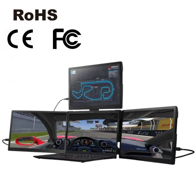 Custom LOGO Full HD Triple Laptop Display Screen Extender 13.3 Inch Portable Monitor with USB Type-C for Laptop