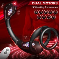 Vibromasseur anal en silicone à fréquence variable, télécommandé, pour adultes, avec fonction de poussée et massage de la prostate