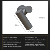 Lampe murale LED cylindrique, abat-jour en verre, étanche IP65, pour extérieur, jardin, cour, décorations, 3W, éclairage de jardin, fourniture d'usine