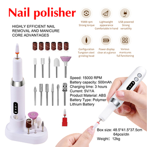 Lime à ongles électrique sans fil portable rechargeable, kit de lime à ongles professionnel pour manucure et pédicure - Product Image 3