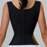 Chaleco Corrector de Postura Riello con Cremallera Frontal y Tirantes Ajustables, de Poliamida/Nylon, con Varillas de Acero para Soporte Lumbar y Yoga