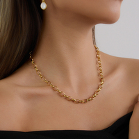 Collier moderne en acier inoxydable plaqué or 18 carats avec chaîne demi-cercle et croix, étanche, pour femmes, avec pendentifs breloques DIY