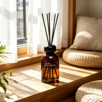 Bouteille diffuseur de parfum 200 ml / 500 ml, fond épais, colorée, vide, avec bouchon et bâtonnets en fibre