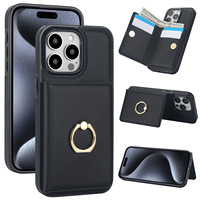 Étui portefeuille à rabat avec support et boucle de maintien pour Phone 17 Pro Max, faible MOQ, porte-cartes en cuir, pochette à monnaie, blocage RFID