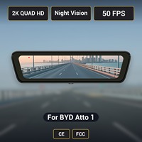 Caméra de tableau de bord pour rétroviseur BYD Atto 1 H8 Pro avec streaming, 2K, 8,2 pouces, double objectif avant et arrière, vision nocturne, certifiée CE FCC, d'origine usine