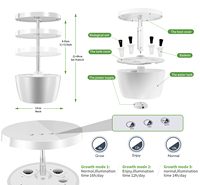 Système de culture hydroponique à LED d'intérieur coloré en forme de 6 plantes Smart Home Garden Hydroponic pour pots de fleurs et jardinières Usage domestique
