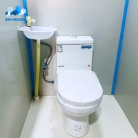 Unité de toilettes mobiles à faible coût, cadre étanche et antirouille pour chantier de construction, camp de travailleurs, salle de bain portable, conteneur sanitaire