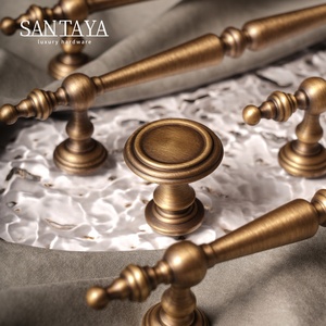 Kenop Lemari Pintu Laci Kuningan Antik Santaya, Gagang Kuningan Antik Mewah, Kenop Bulat Tembaga Antik - Product Image 4