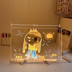 Tablero de Mensajes <span class=keywords><strong>Luminoso</strong></span> 3D, Decorativo, Portátil para Niños, Pizarra de <span class=keywords><strong>Lona</strong></span> Borrable en Seco, Tablero Acrílico con Luz - Product Image 3