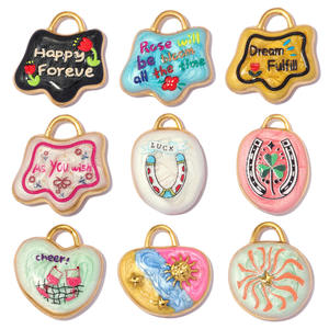 Pendentif Breloque D583 en Acier Inoxydable, Fleur Colorée Émaillée, pour Fabrication de Bijoux DIY - Product Image 5