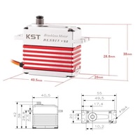 Servomoteur numérique PWM KST BLS815 V8.0 avec couple de 20 kg, engrenages en acier trempé, capteur de potentiomètre, pièces de commande, système de contrôle