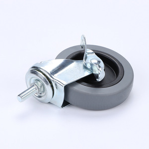 Tpr 4 Inch Screw Side Brake <b>Caster</b> Swivel <b>Wheel</b> Clip On Industrial Furniture Use - Product Image 3