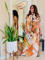 Nouvelle robe africaine grande taille Dashiki pour femmes, imprimé léopard, coupe ajustée, en polyester, pour les vacances au Moyen-Orient, robe plissée Kaftan