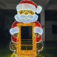 Mayorista Impermeable Personalizado Marco de Fotos Grande Motivo Luces 2D LED Navidad Papá Noel Fotomatón para Exhibición de Navidad al Aire Libre