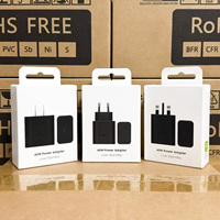 Adaptador de Corriente PD de 60 W, Cargador Superrápido Tipo C con Enchufe para EE. UU./UE/Reino Unido, Cargador Original para Samsung, Carga Rápida USB-C, Cargador PD de 60 W
