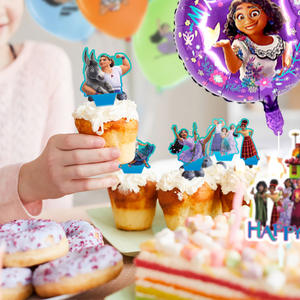 Articles de fête <span class=keywords><strong>Encanto</strong></span> pour enfants, ballons en latex imprimés de 12 pouces, décorations de gâteaux, bannière, ensemble de décorations pour fête d'anniversaire - Product Image 5